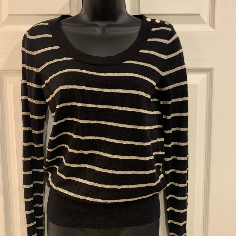 Ann Taylor black and gold sweater